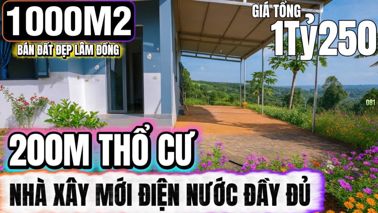 🔴Bán đất đẹp lâm đồng hơn 1000m2 nhà xây mới sáng sủa sạch sẽ 200m thổ cư view xa Lh : 0379.590.939