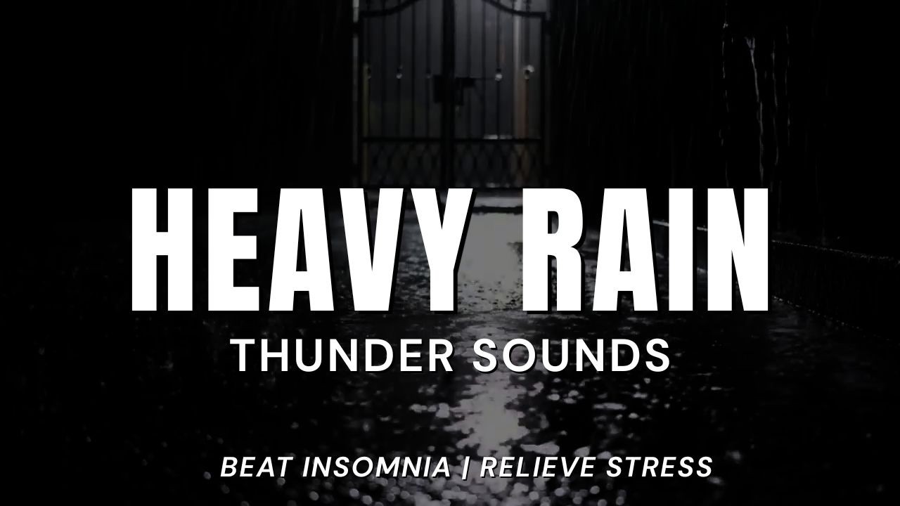 Heavy Rain & Thunder to Sleep FAST 3 Hours of Strong Rain Sounds to End Insomnia, Block Noise, Study