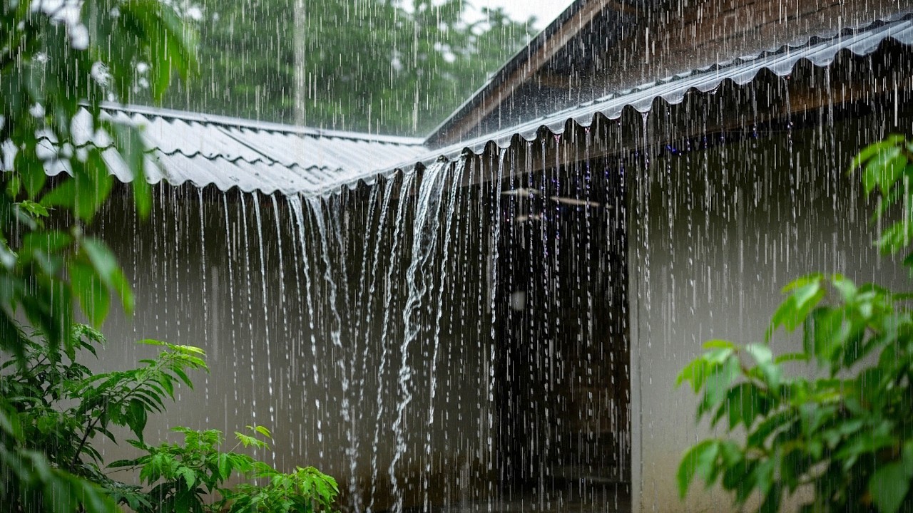 Heavy Rainfall at Night on tin Roof | Deep Sleep, Study, Meditation & Insomnia Relief #003