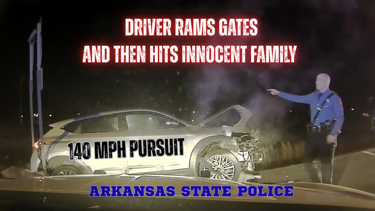 CRAZY 140 MPH PURSUIT - Crashed through gates & innocent motorists A MUST WATCH! How does it end?