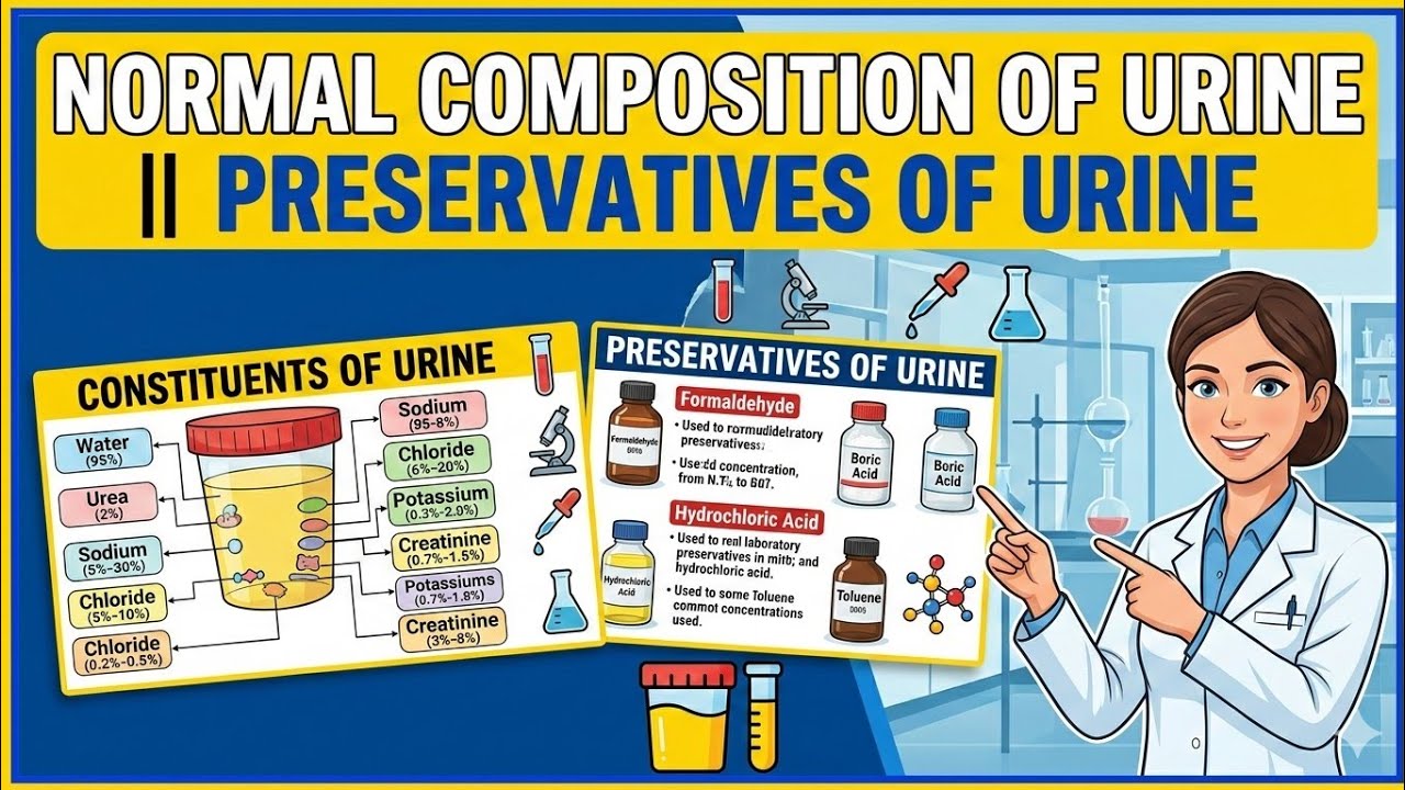 Normal Composition of Urine ll Preservatives Of Urine ll #constiutentsofurine 