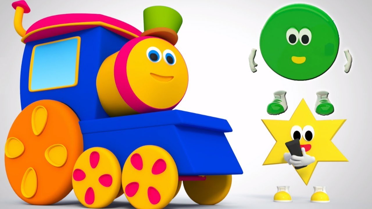 fünf kleine Formen springende Reime bob den Zug Lieder für Кinder Bob Train Five Little Shapes