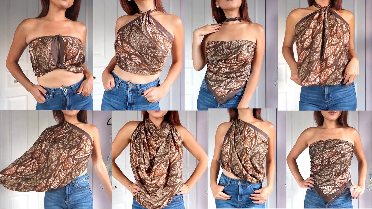 9 TRENDY AF WAYS TO TIE A SILK SCARF INTO A SHIRT (PART 1) | How to wear a silk scarf