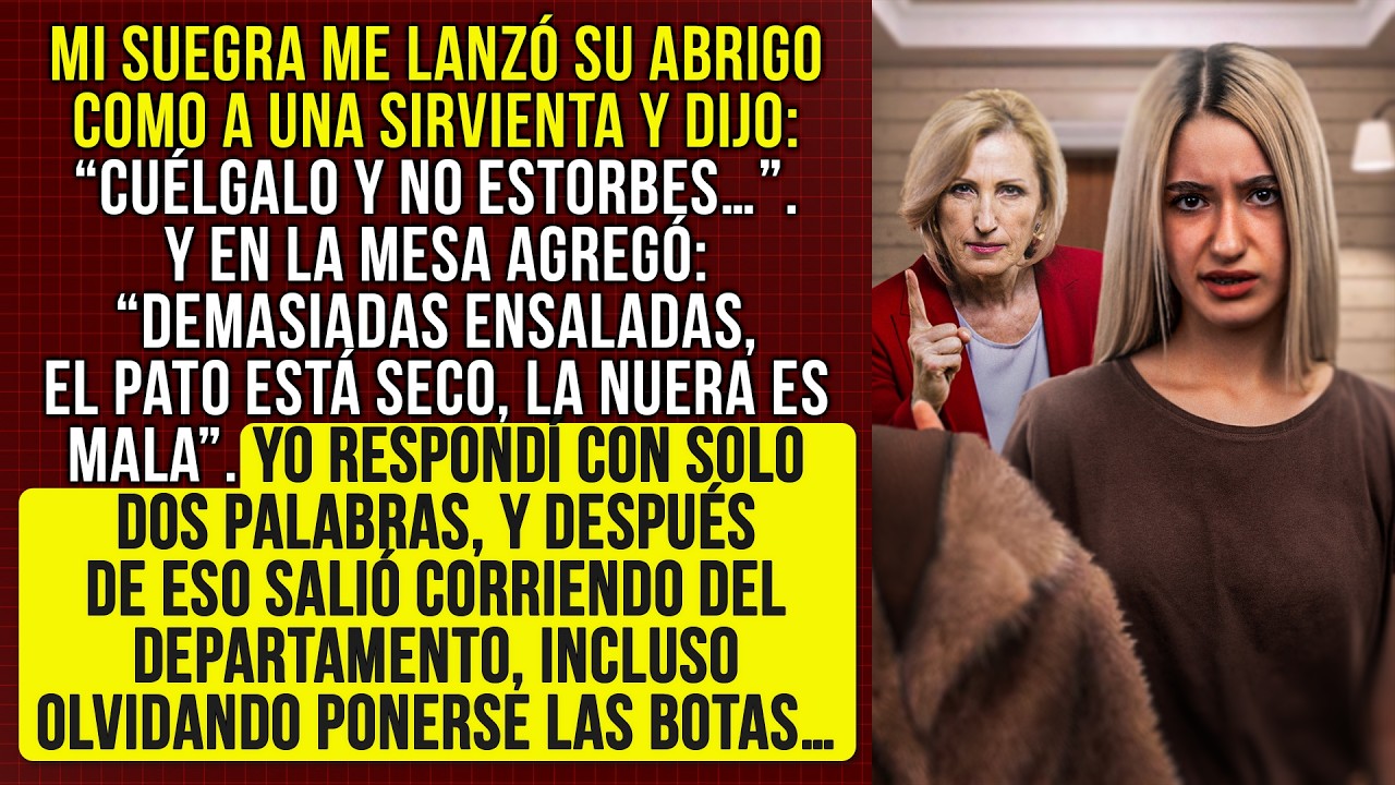 Mi suegra me tiró su abrigo como a una sirvienta. Pero mi respuesta lo cambió todo.