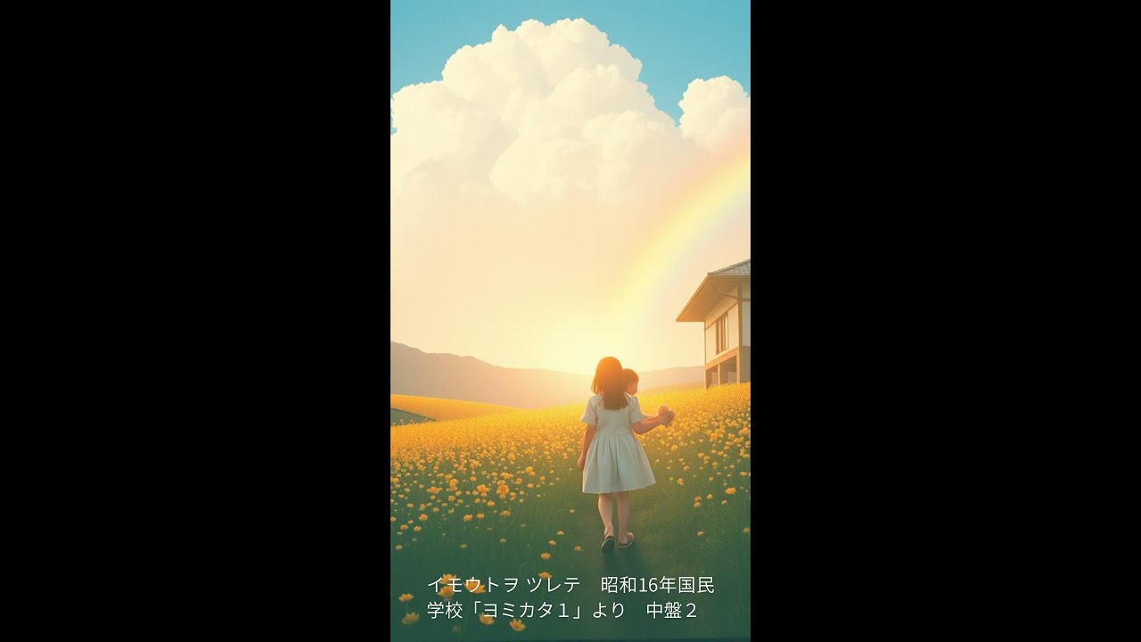 イモウトヲ ツレテ　昭和16年国民学校「ヨミカタ一」より　#昭和16年#教科書のうた#日本語の美しさ#合唱#コーラス#朗読音楽#日本の原風景#JapaneseChorus#LyricVideo