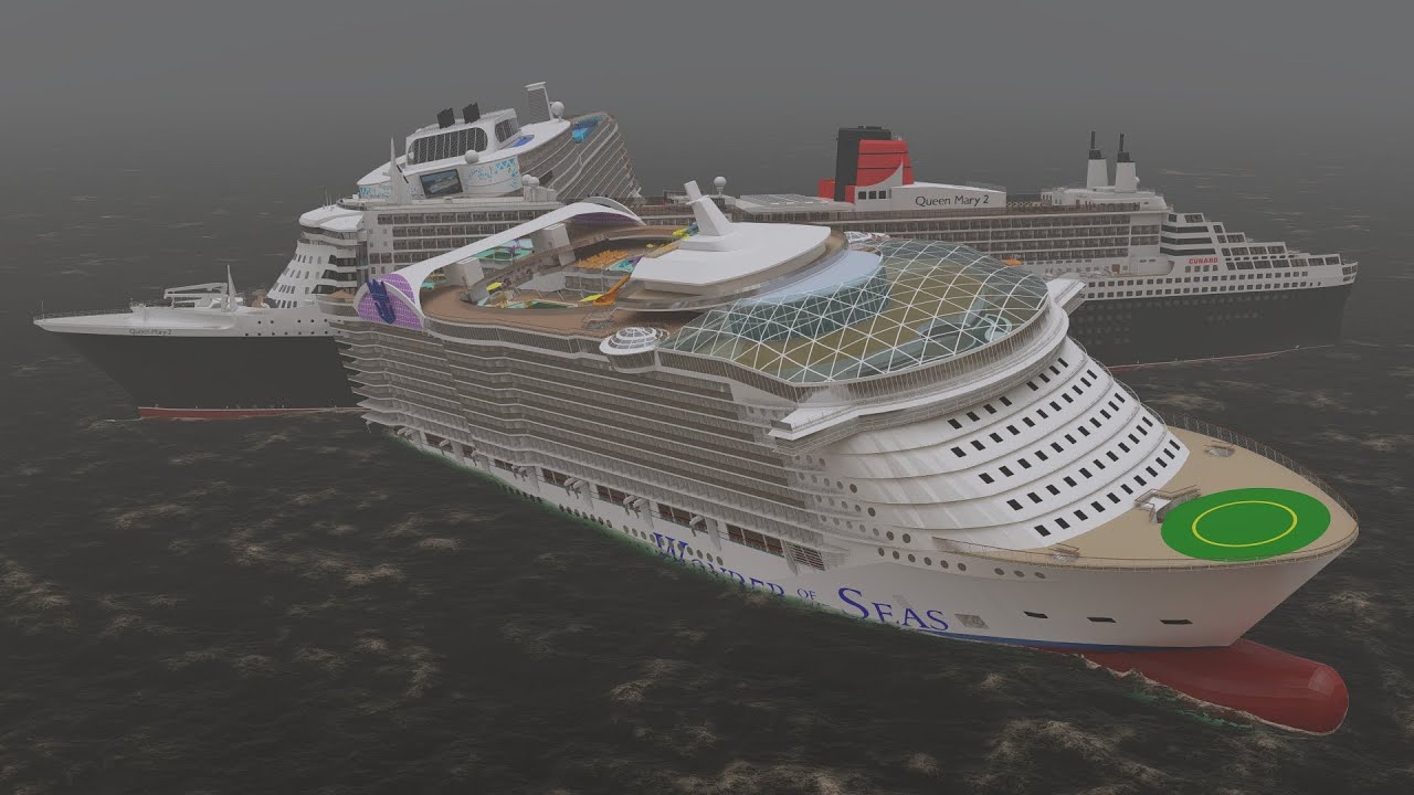 Queen Mary 2 Splits Wonder of the Seas  - What if scenario