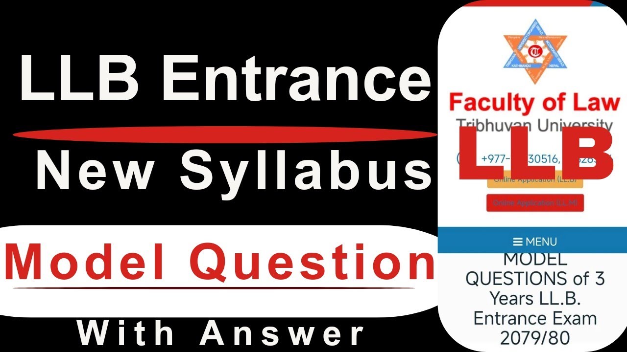 LLB Entrance Syllabus 2024 / LLB model Question Paper/ How to prepare llb entrance/ TU 3 years LLB /