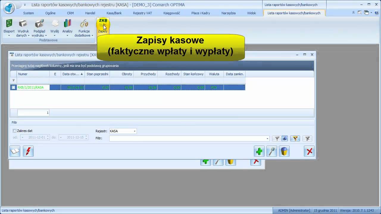 2.1 Comarch Optima - Kasa/Bank - Jak to działa