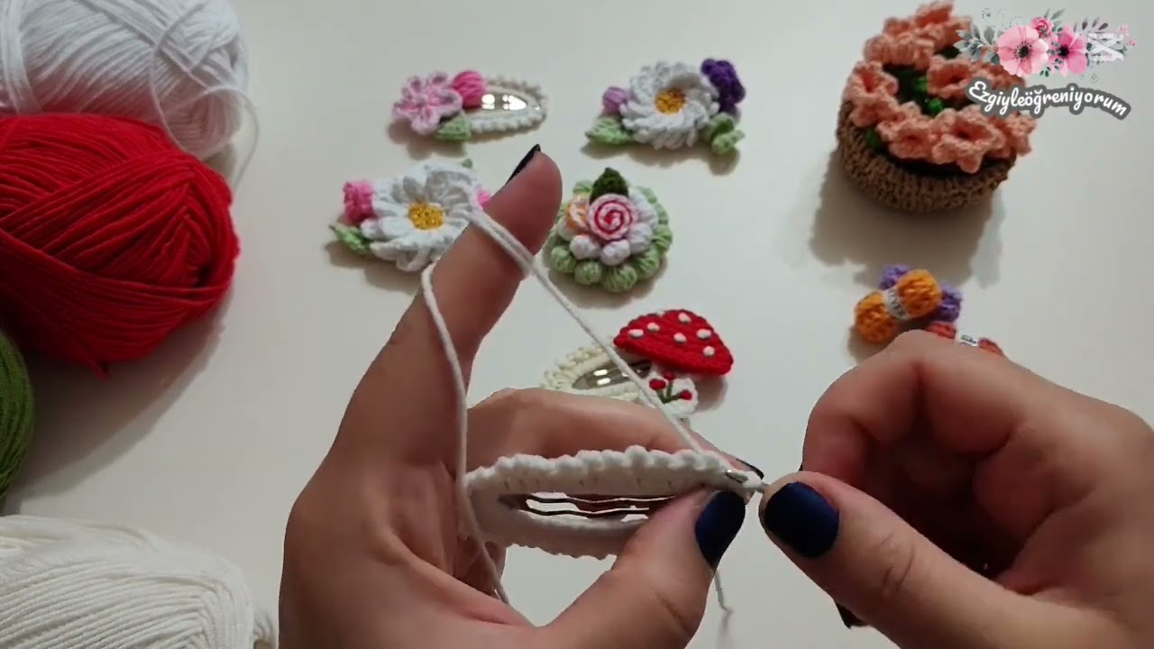 Mantar (mushrom) çıtçıtlı  toka yapımı 🍄🍄#crochet #toka  #handmade #knittig #örgüfikirleri 