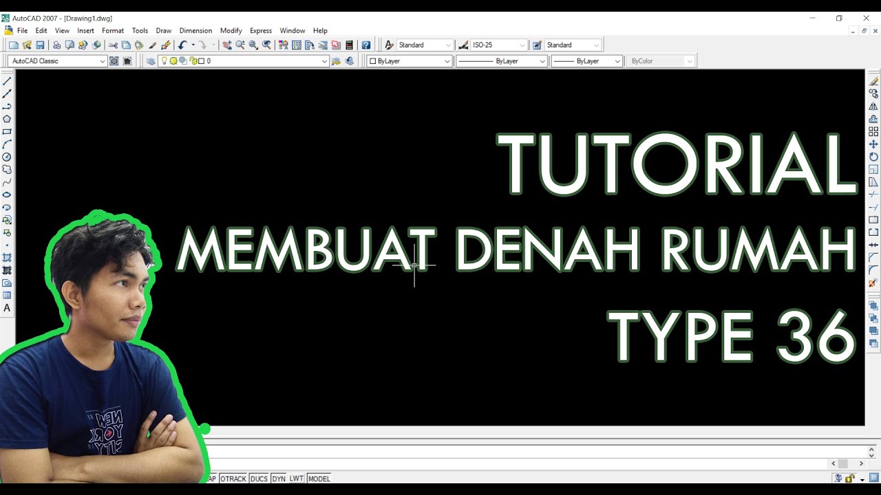 03.AutoCAD Basic Tutorial  - Membuat Denah Type 36