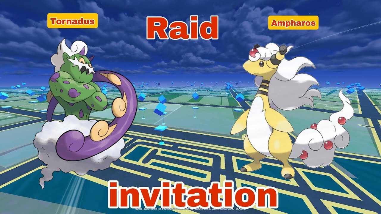 🔴Live Tornadus & mega Ampharos Raid invitation by  #raj4t5   in  #pokemon go #shortsfeed