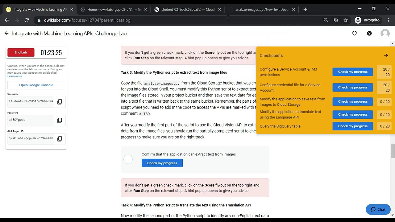 Qwiklabs -- Integrate with Machine Learning APIs: Challenge Lab | GSP329