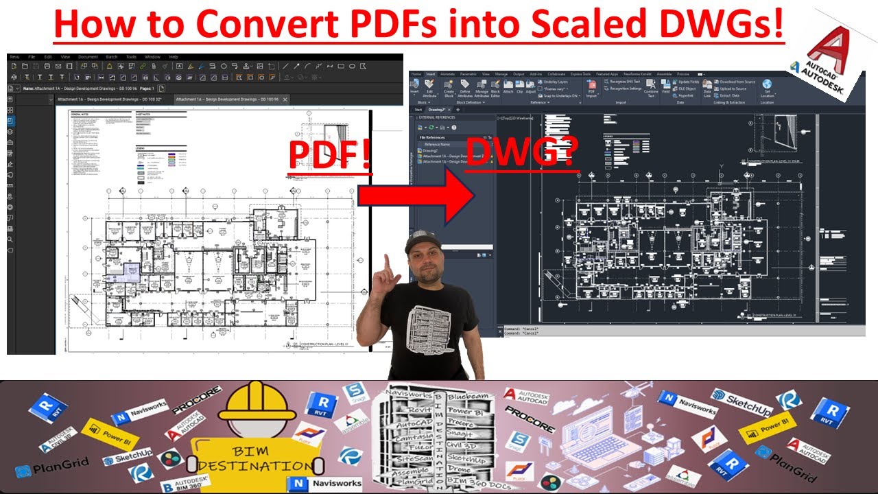 Учебные пособия по AutoCAD | Преобразование PDF-файлов в DWG | Импорт, масштабирование и редактир...