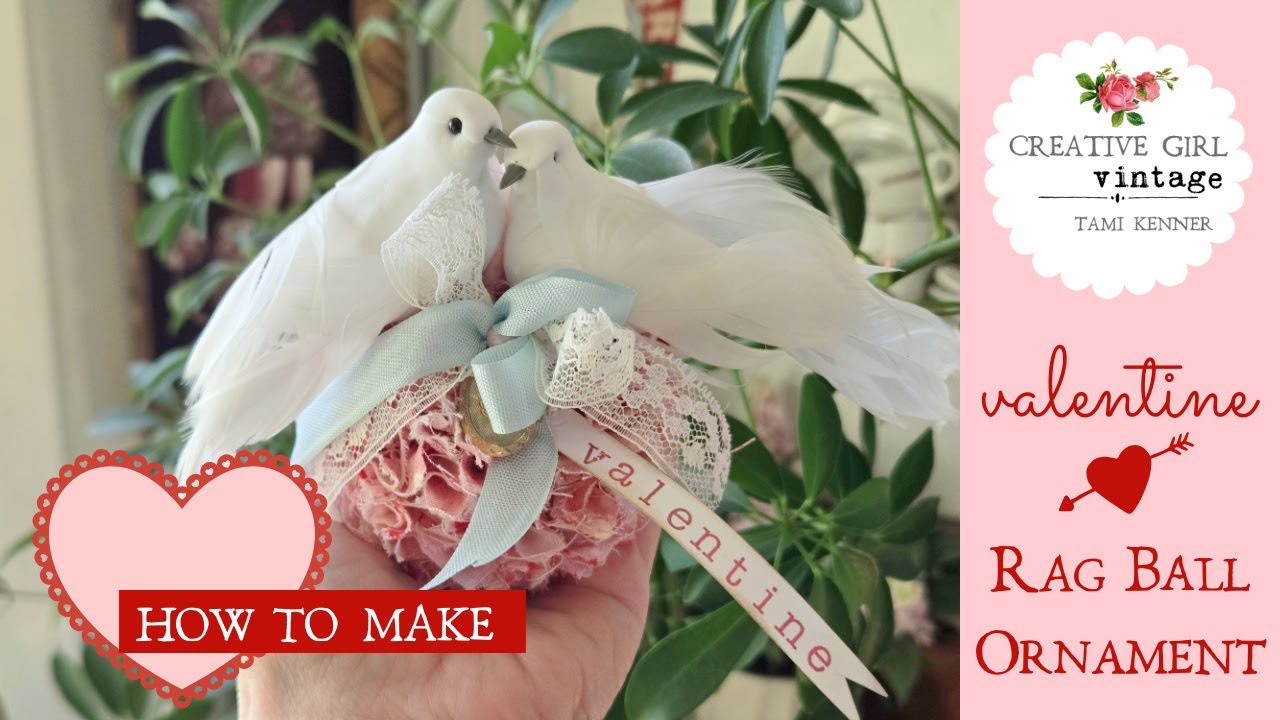 How to make an old fashioned RAG BALL ornament for Valentine's Day #grannycrafts