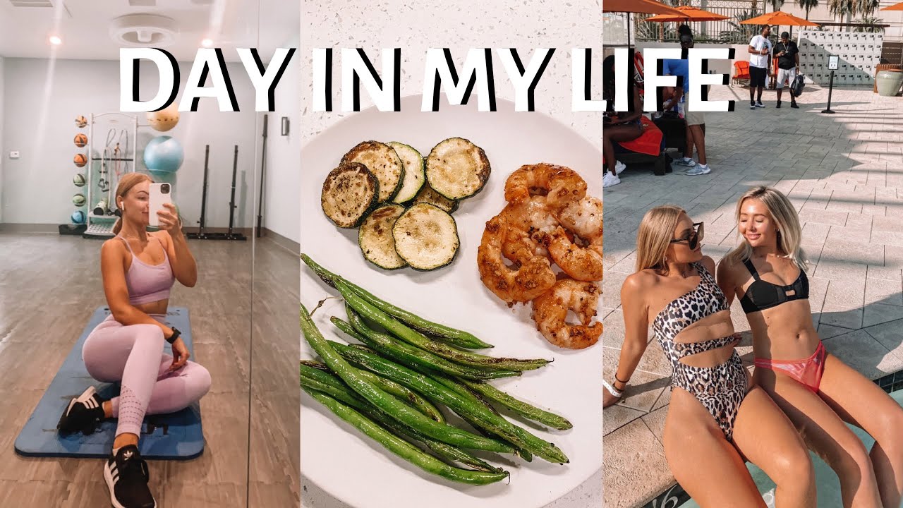 DAY IN MY LIFE LIVING IN LAS VEGAS (WORKOUT, POOL PARTY, DINNER RECIPE)