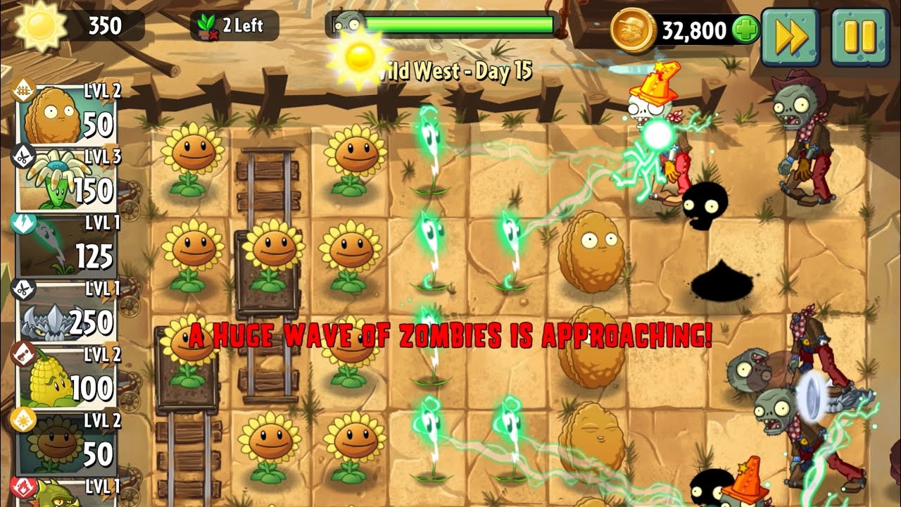 How to Beat Wild West Day 15 🌵 | PVZ2 Best Strategy (Full Gameplay)