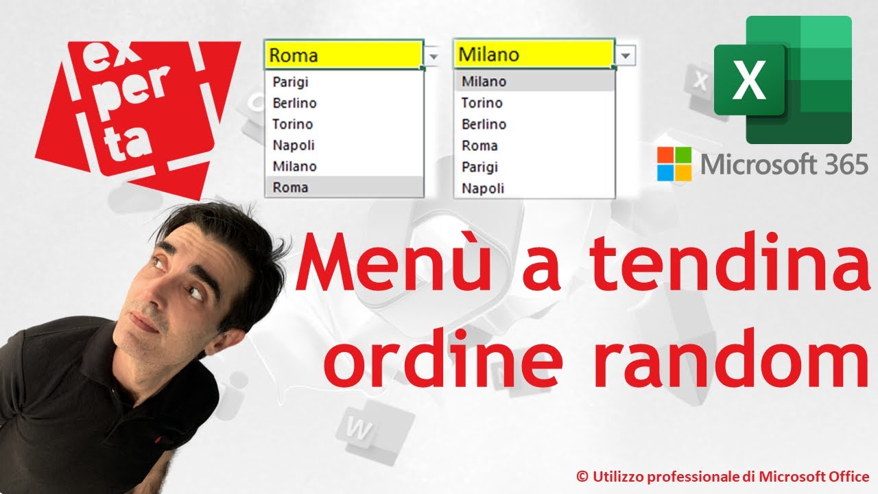 EXCEL 365 - TRUCCHI E SEGRETI: 🔀 Menù a tendina dinamico a scelta casuale (ordine random)