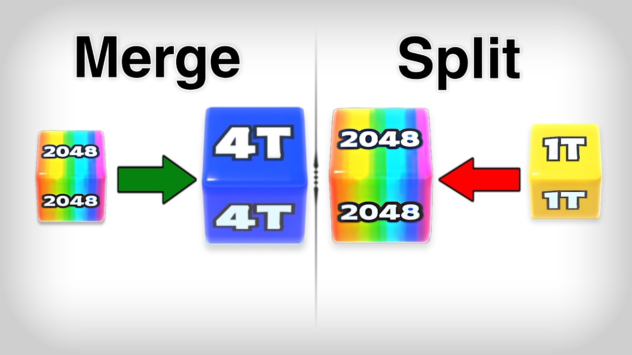 Jelly Run 2048: Merge vs Split Race 👉 2048 → 4T 📈 | 1T → 2048 📉