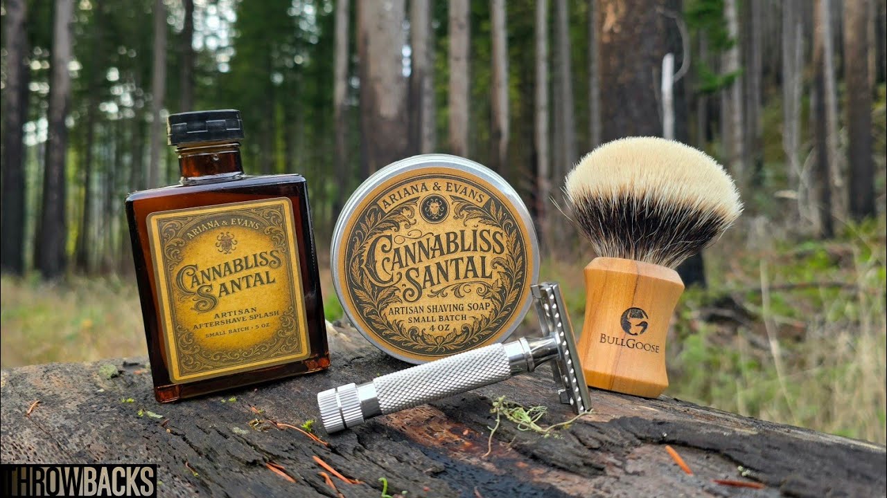 Обзор Cannabliss Santal Ariana & Evans, бритва RazoRock Goat Razor, кисть MRed Badger Brush.