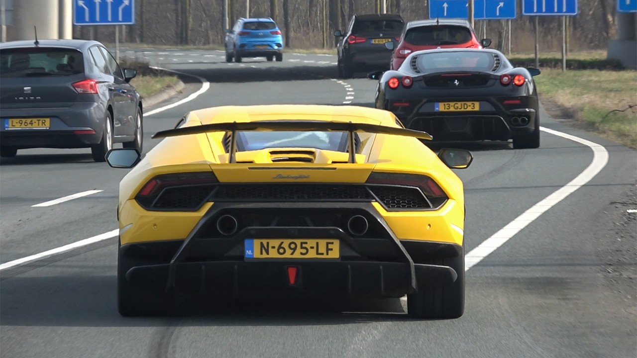 Sportcars Accelerating LOUD - Ferrari F430, Brabus 700, Huracan Performante, M5, M2, Challanger...