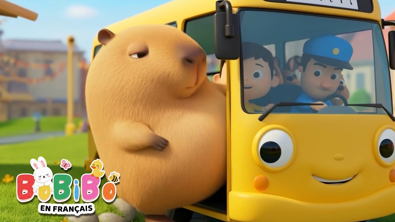 Le Bus Passe Chercher les Animaux 🚌🐶🐱🐘 | Comptine Bébé | BoBiBo en Français