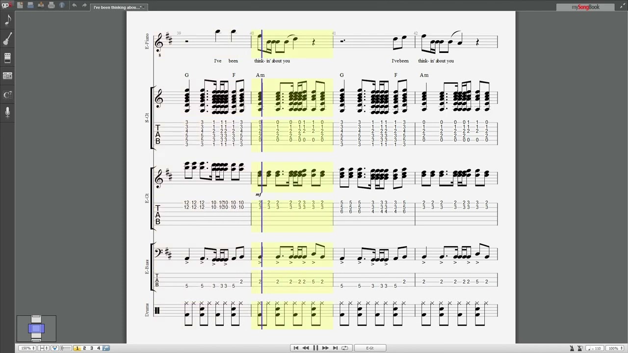 I've Been Thinking About You (London Beat) played on Guitar Pro 6