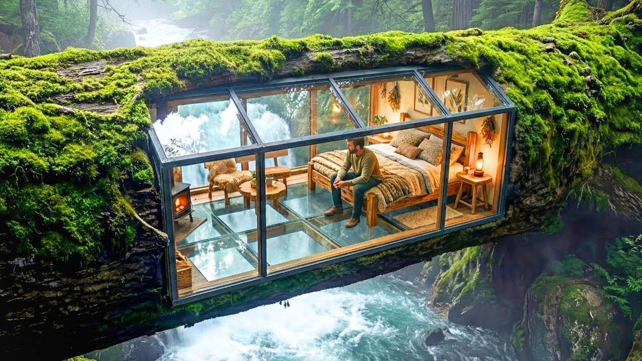 No One Saw It Coming… A Man Builds a Secret Tree Trunk House Deep in the Forest (ASMR)