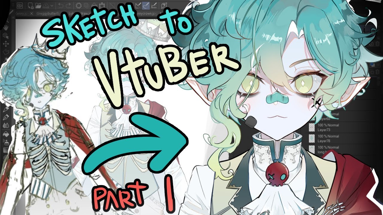 { Making of Vtuber Model || ILLUSTRATION [ Royalty ] 👑 PART 1