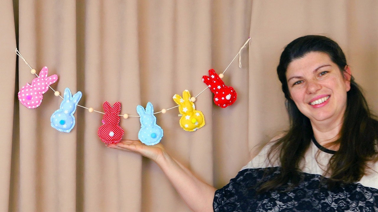 How to Make a Bunny Garland for Easter / DIY Easter Decoration / Easy hand or machine sewing project