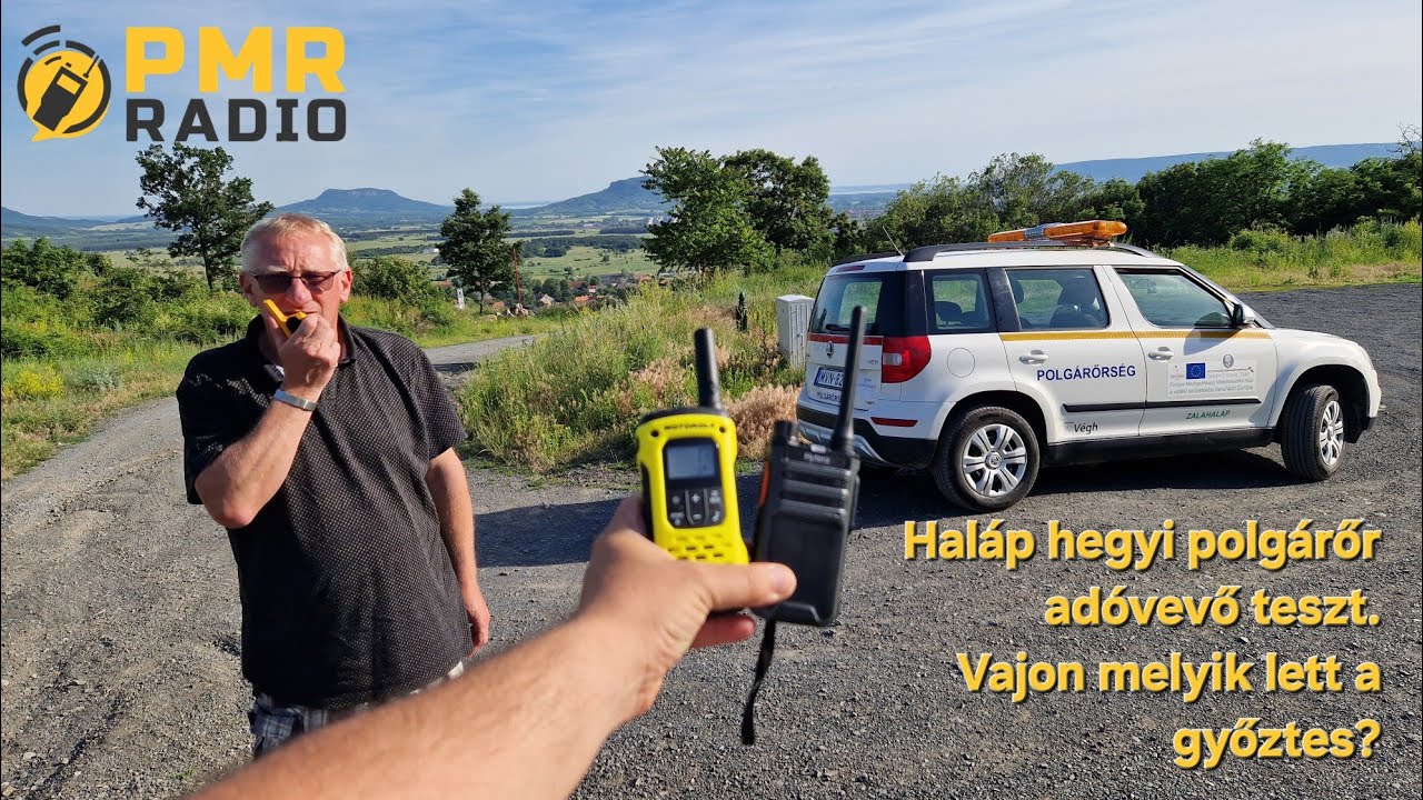 Haláp hegyi adóvevőteszt a polgárőrség részére. Motorola T72, T92 H2o és Hytera AP515LF
