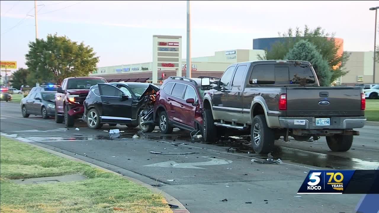Wrong-way driver hits at least 8 vehicles in Oklahoma City