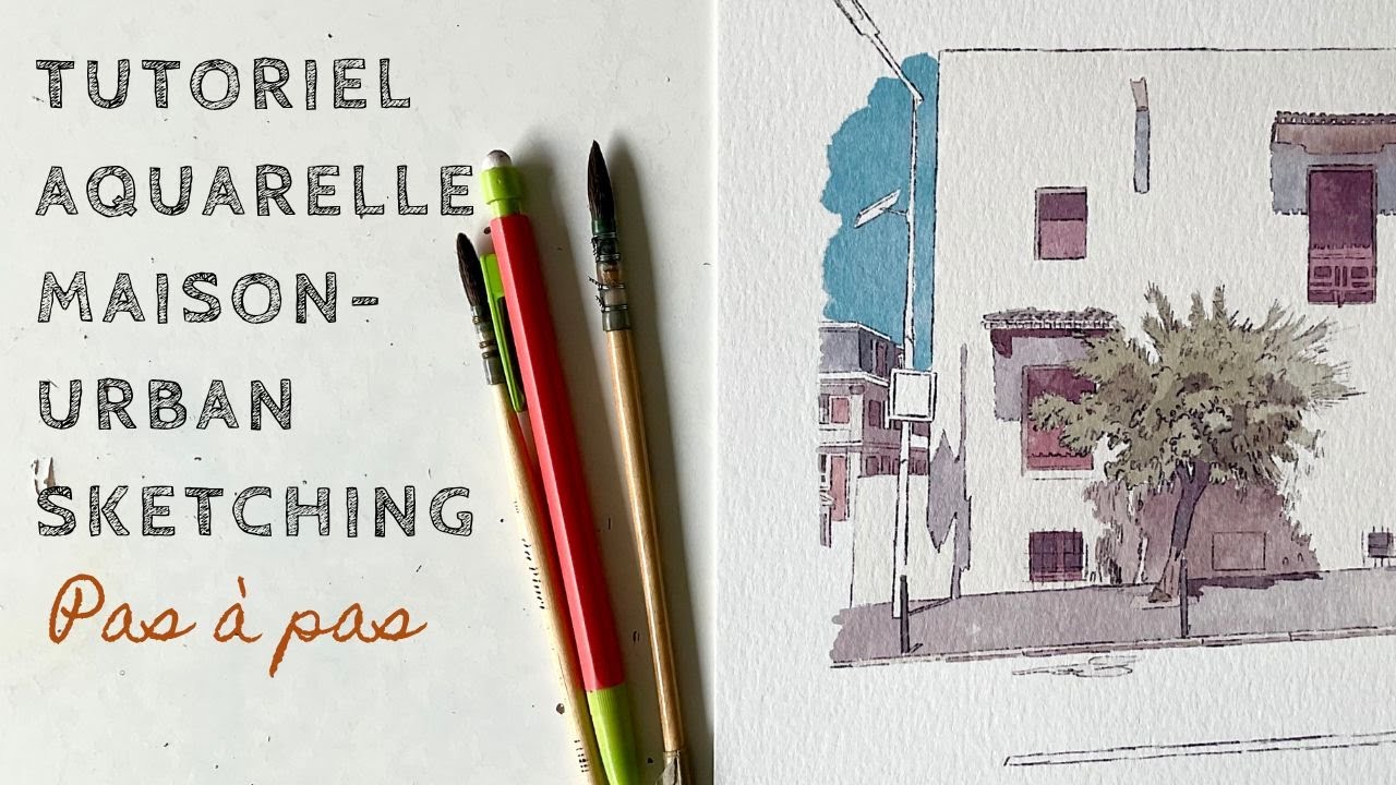 Tuto Aquarelle : Peindre une maison à Biarritz (Urban Sketching pas à pas)