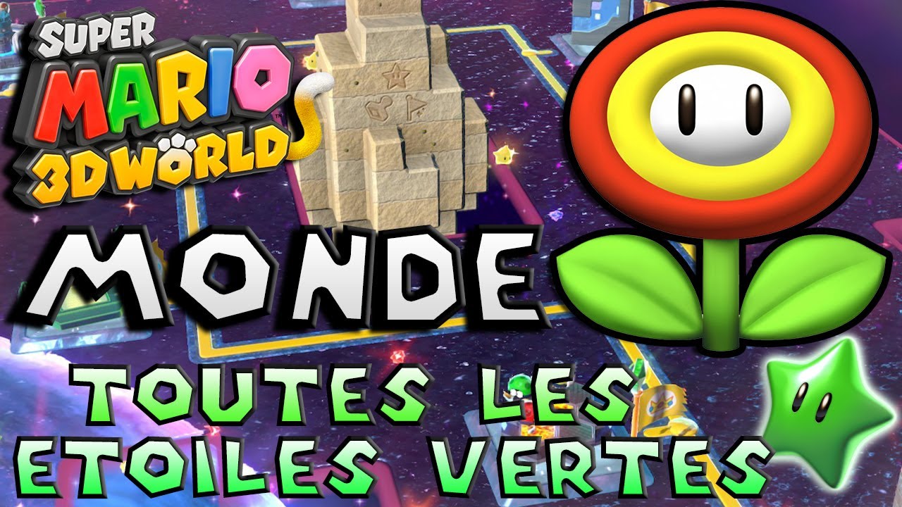 TOUTES LES ÉTOILE VERTE DU MONDE FLEUR | SUPER MARIO 3D WORLD
