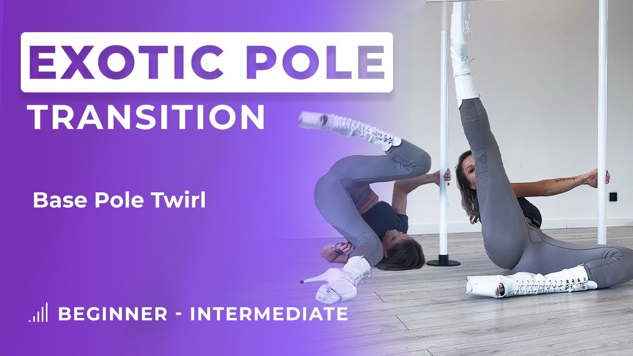 Exotic floorwork trick 💜 | Intermediate Exotic floorwork with base pole twirl & mini combo 💫