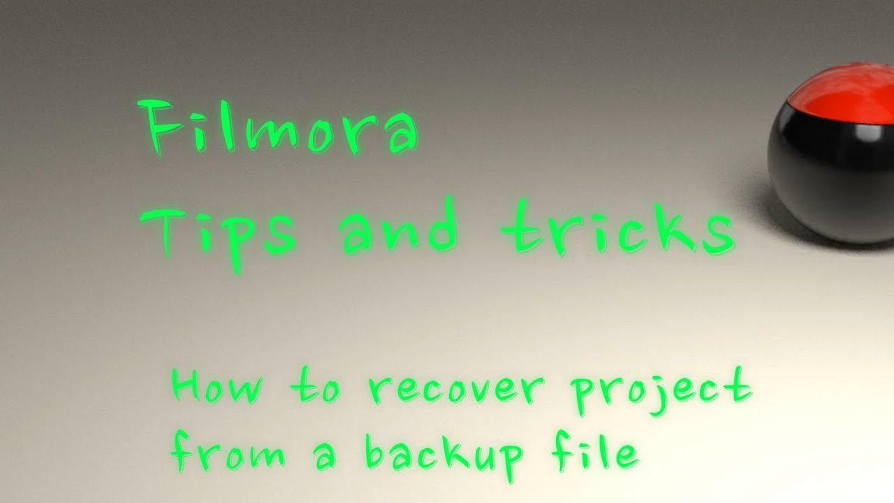 How to recover project from a backup file