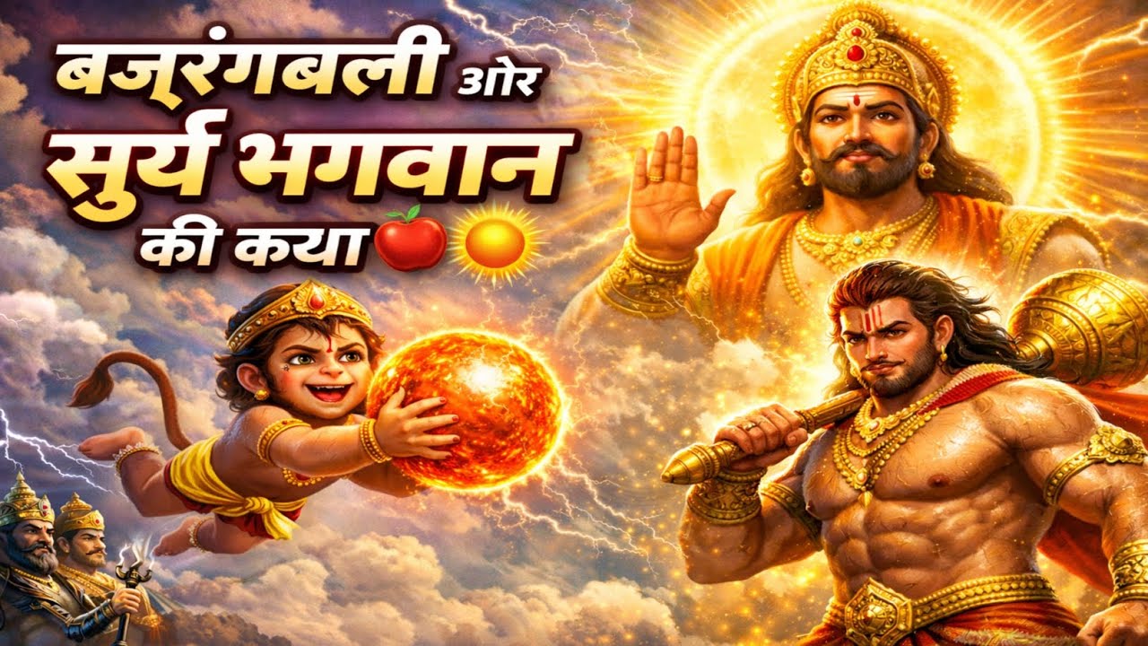 बजरंगबली और सूर्य भगवान की कथा | जब हनुमान जी ने सूर्य को फल समझ लिया | 😱 