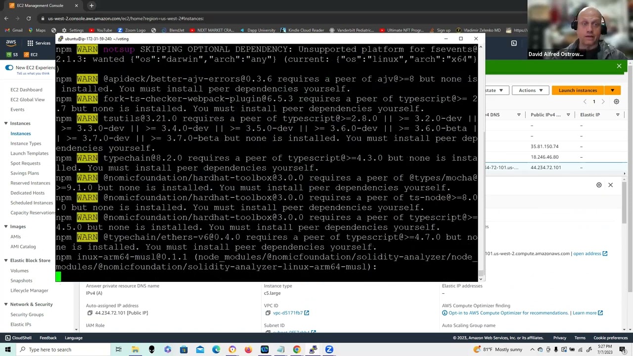 Ethereum Voting DAPP Tutorial using Hardhat React.js and solidity on AWS EC2