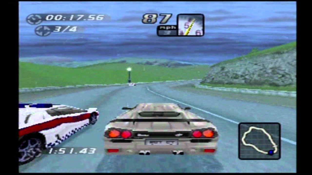 Need For Speed High Stakes (PS1) - 4 Laps Police Pursuit Lamborghini Diablo SV