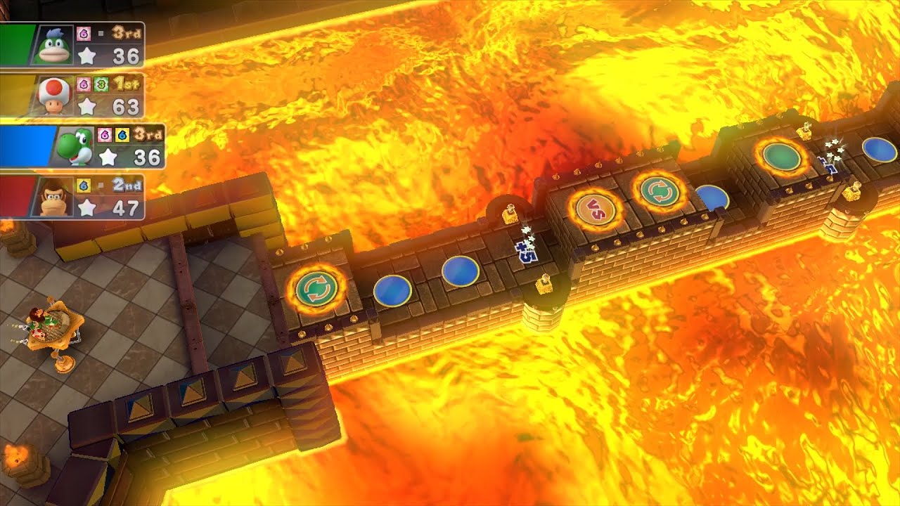 Mario Party 10 Mario Party #600 Yoshi vs Donkey Kong vs Spike vs Toad Chaos Castle Master Difficulty