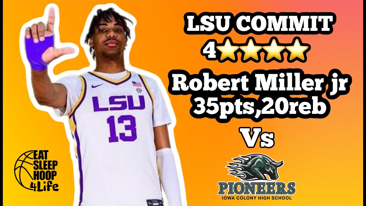Pasadena Memorial vs Iowa Colony LSU Commit Robert Miller WENT OFF FOR 35pts, 20rebs