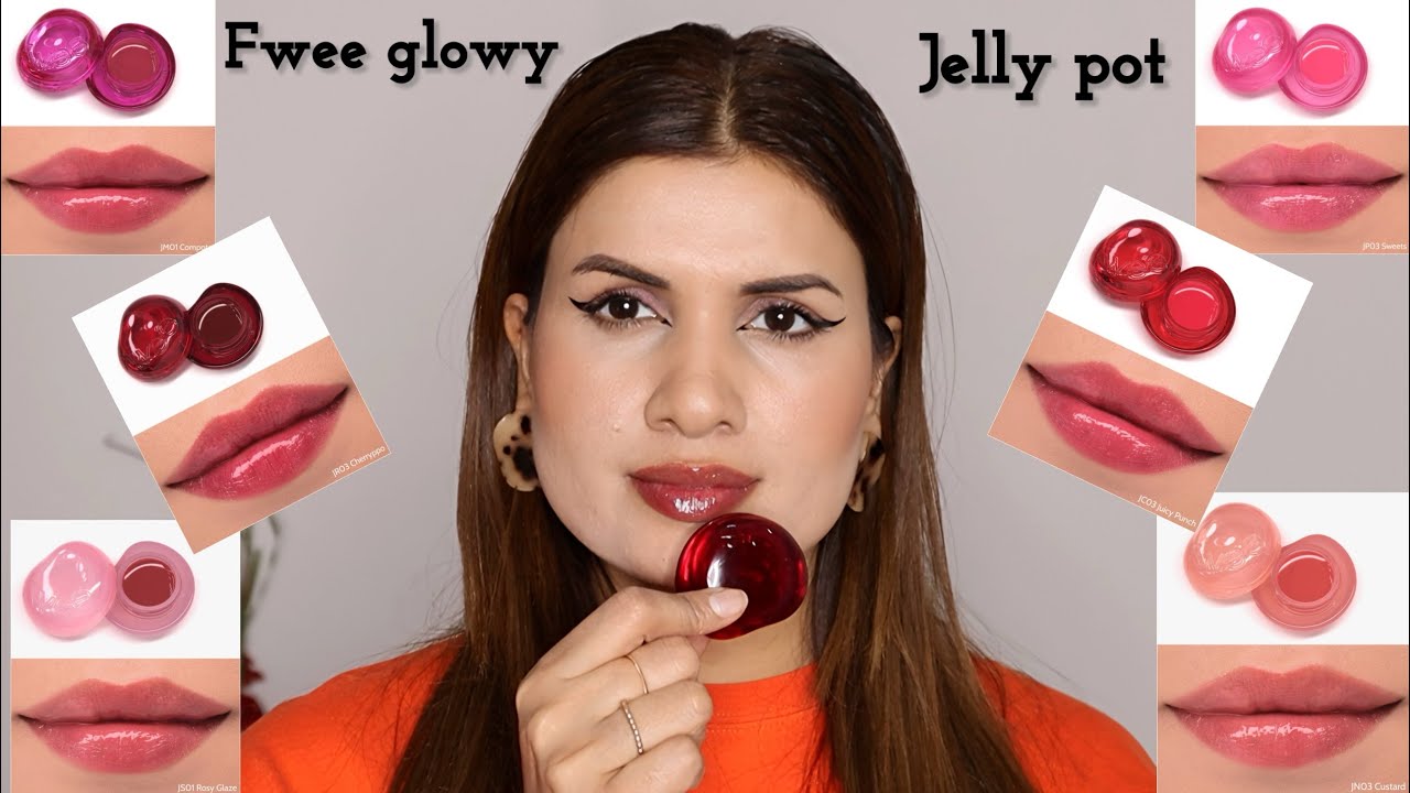 Свотчи блеска FWEE Glowy Jelly Pot на индийской коже | Блески K Beauty