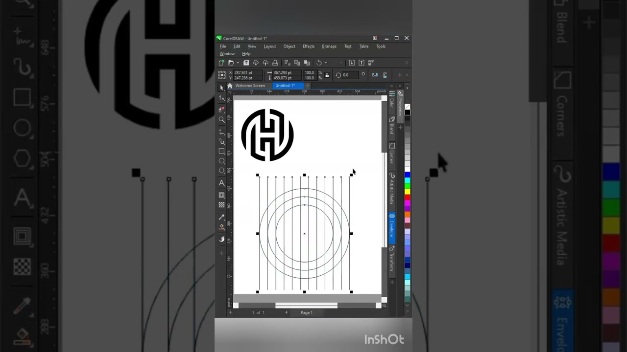 Cool H letter logo using grid #coreldraw #logodesign #illustrator #grid