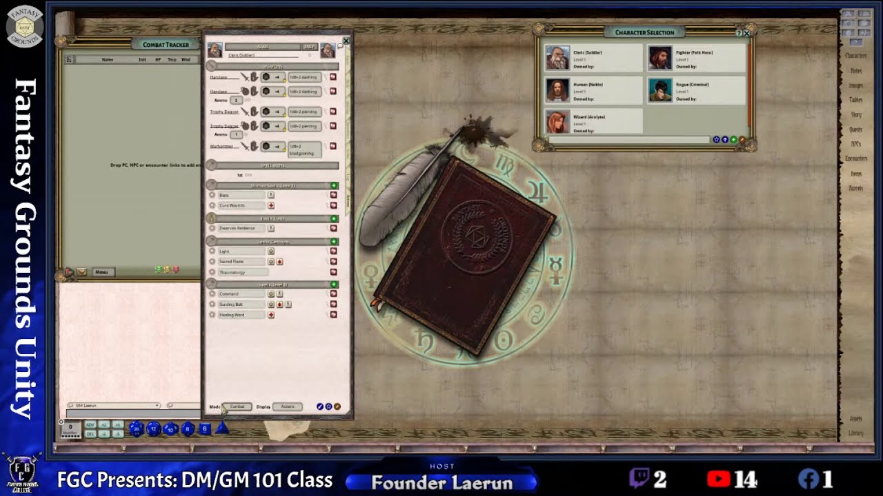 FGC Presents: DM/GM 101 Class Fantasy Grounds Unity 2021