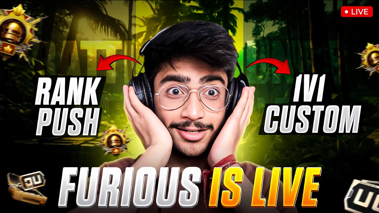 BGMI Live 1v1 Customs & Conqueror Rankpush?🥶 