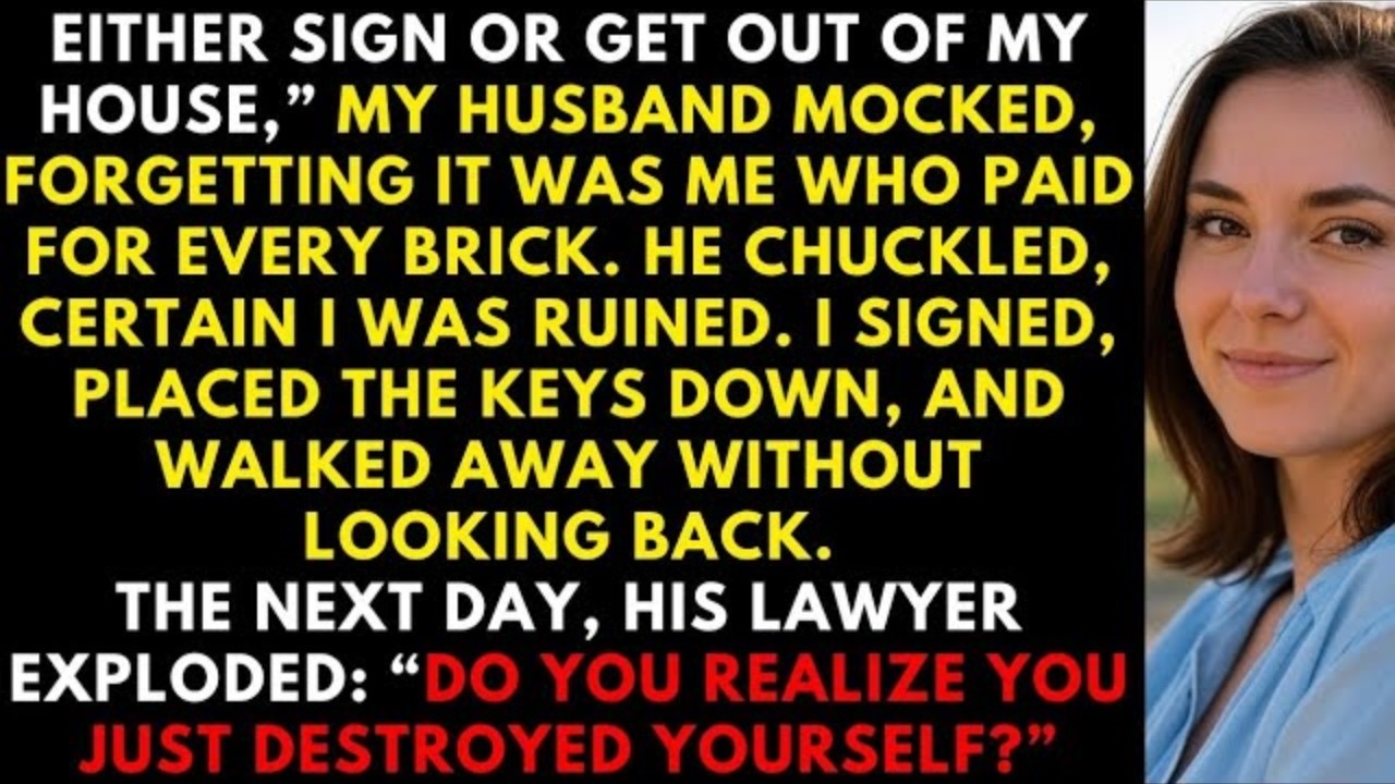 “My Husband Mocked and forced me, ‘Sign or Get Out.’ I Paid for Every Brick — His Lawyer’s Words the
