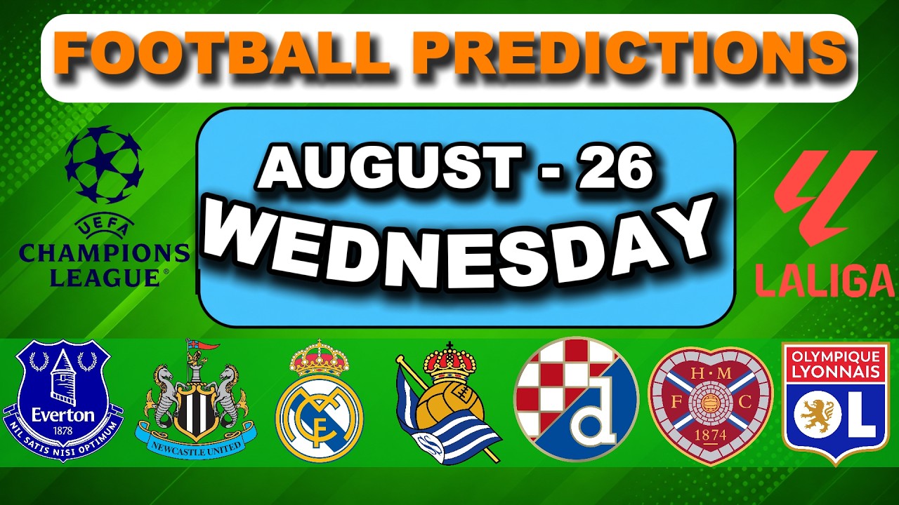 Football Predictions Today 26 August |BTTS &Over 2.5/Under 3.5| Champions League|#footballprediction
