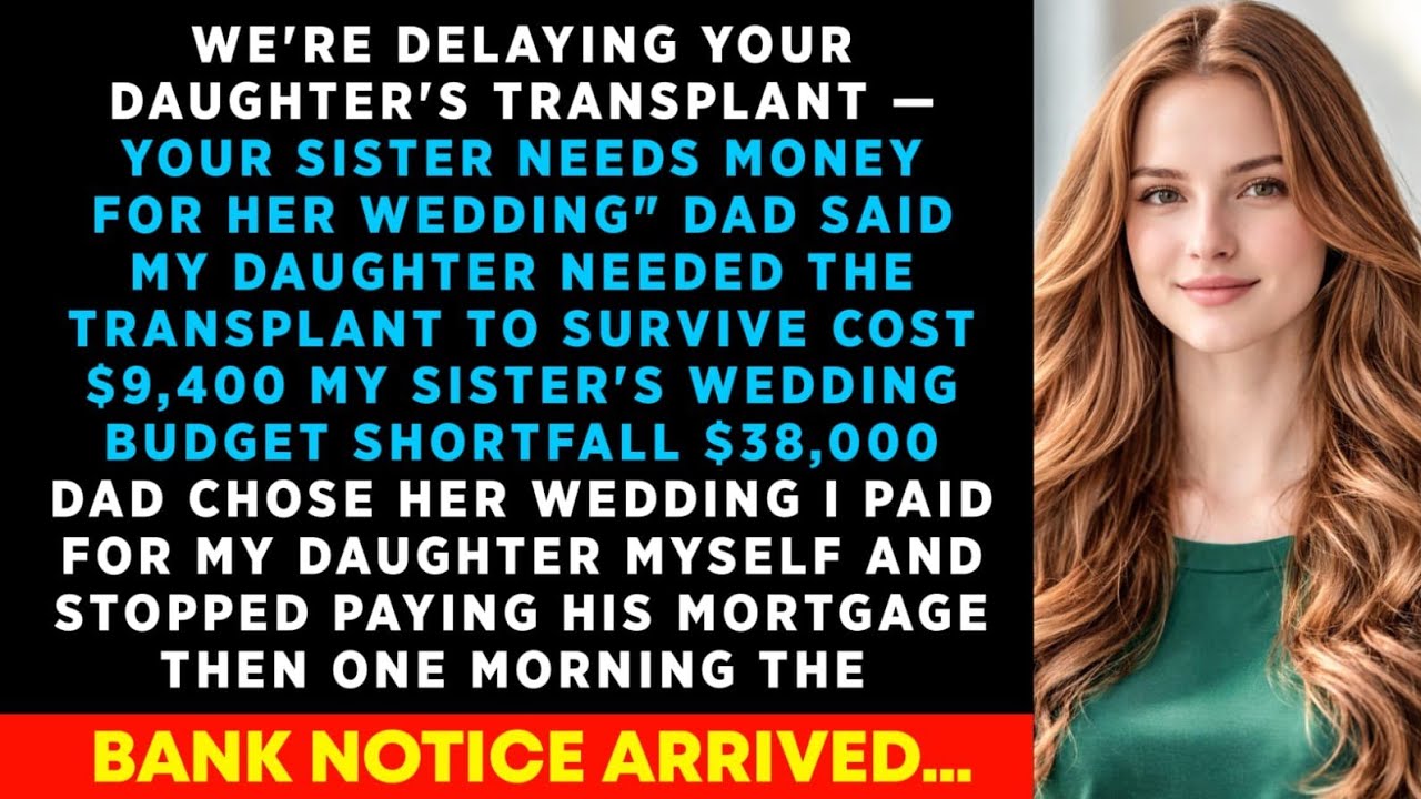 We're Delaying Your Daughter's Transplant — Your Sister Needs Money For Her Wedding, Dad Said. My..