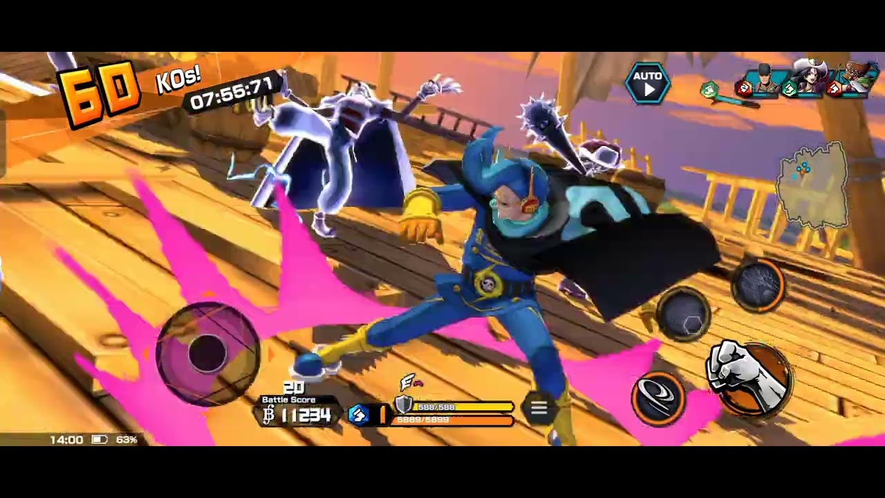 Germa 66 Vinsmoke Niji Survival 100 Gameplay | One Piece Bounty Rush
