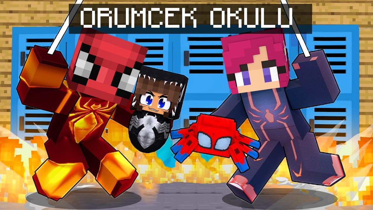 ÖRÜMCEK ADAM OKULU #1(YENİ)😨🕷 - Minecraft