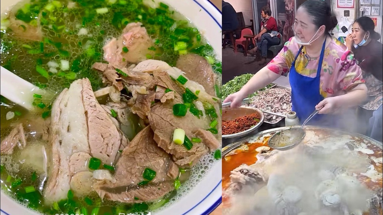 Cooking mutton soup noodles, yummy food. Cooking food live streaming. #food #cooking